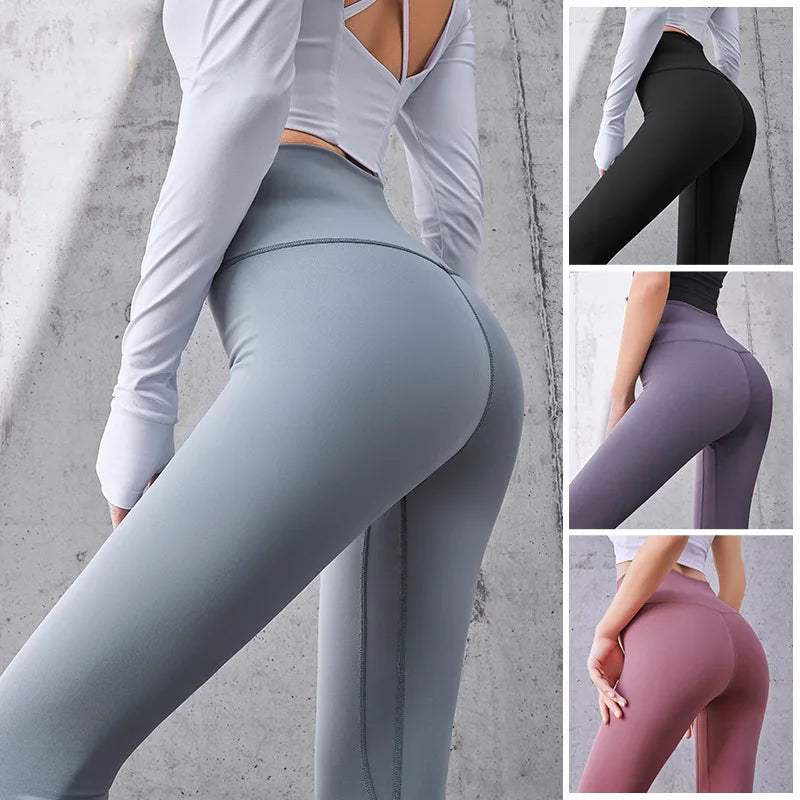 Ribbed Yoga Pants High Waisted Gym Leggings